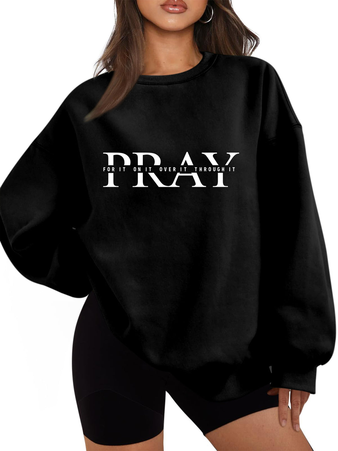 Sweatshirt femme à coupe oversize et impression inspirante Chic & Stil