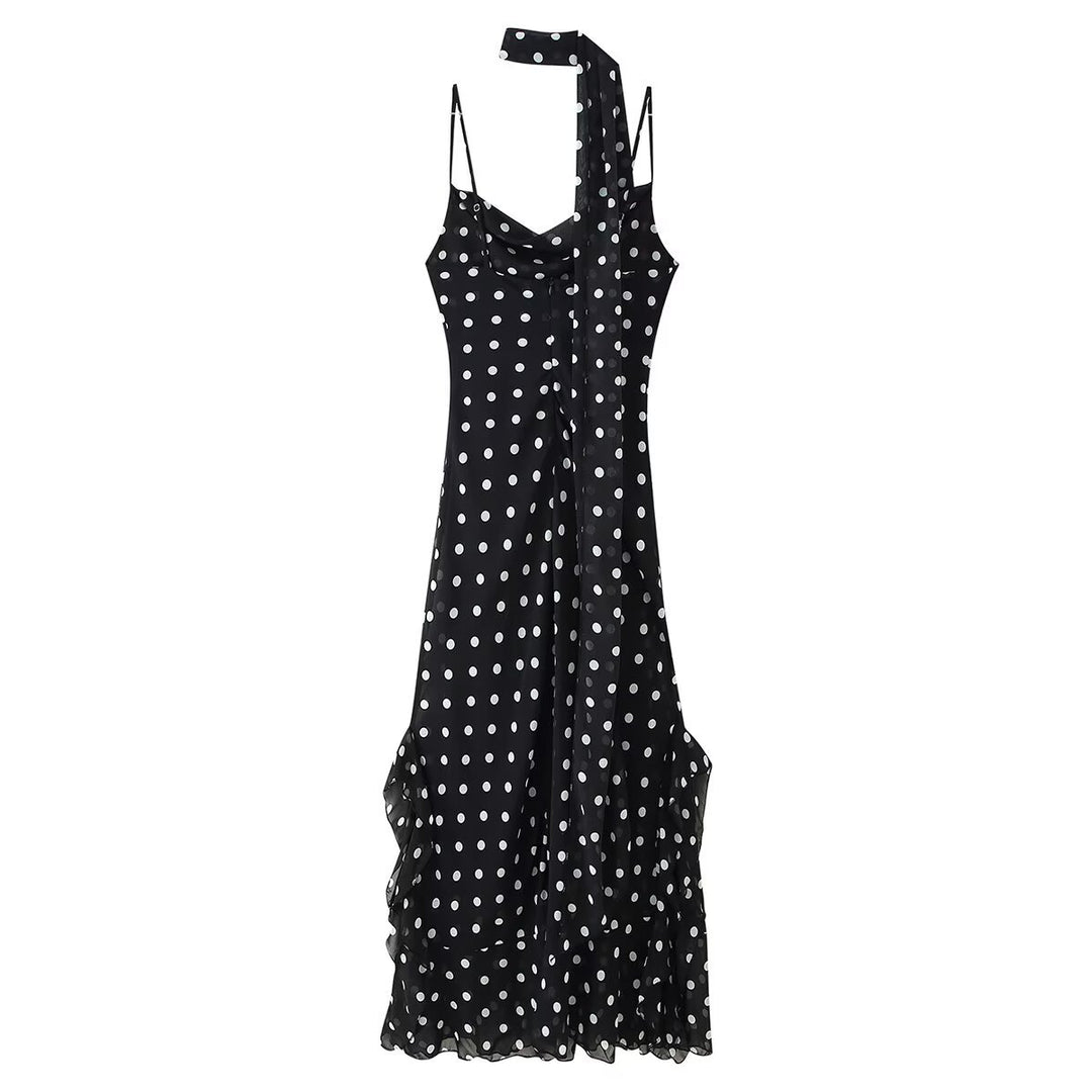 Summer dress for women with a playful polka dot design and a refined gathered hem Lune London