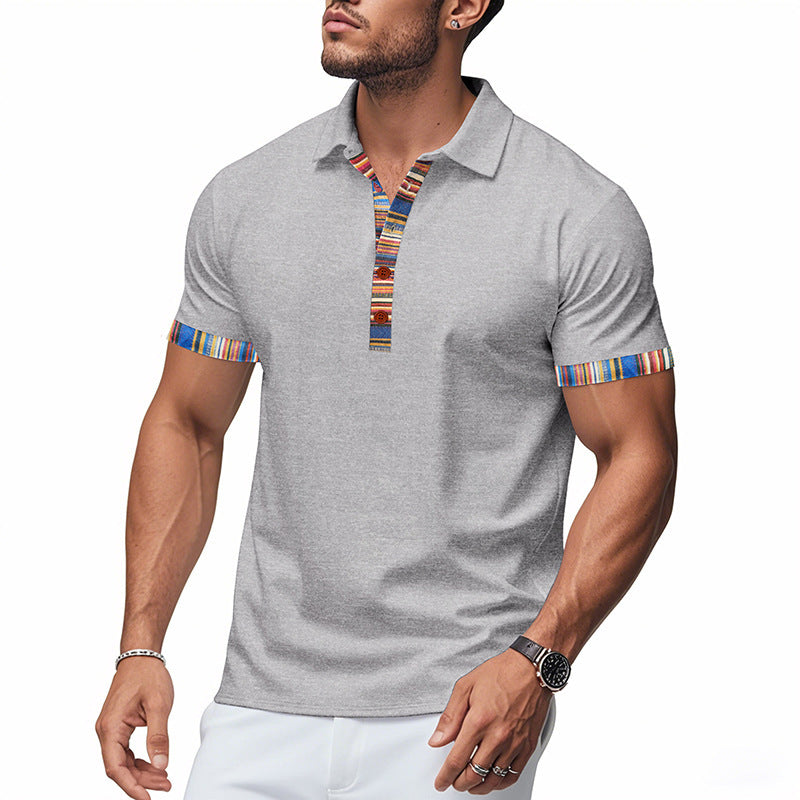 Men's short sleeve polo with modern contrast accents Lune London