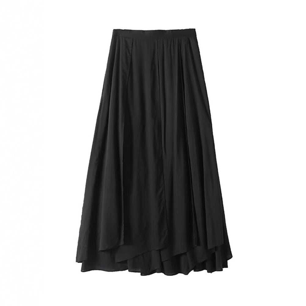 Elegant maxi skirt for women with fluid cut and adjustable waist Lune London