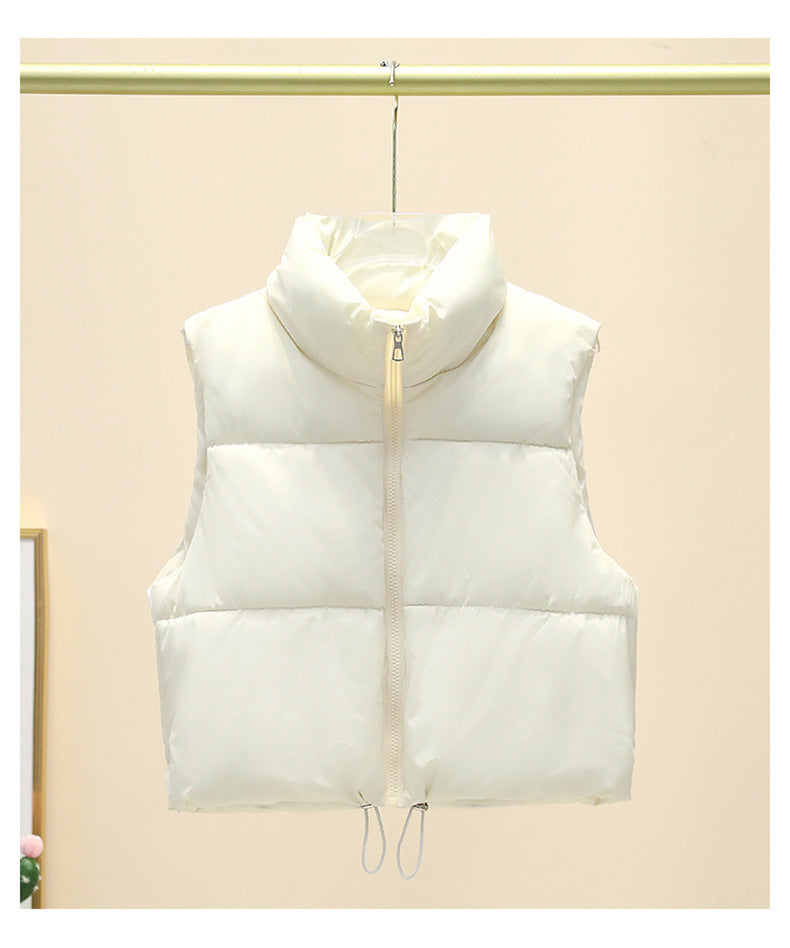 Ladies quilted gilet with high collar and adjustable waist Lune London