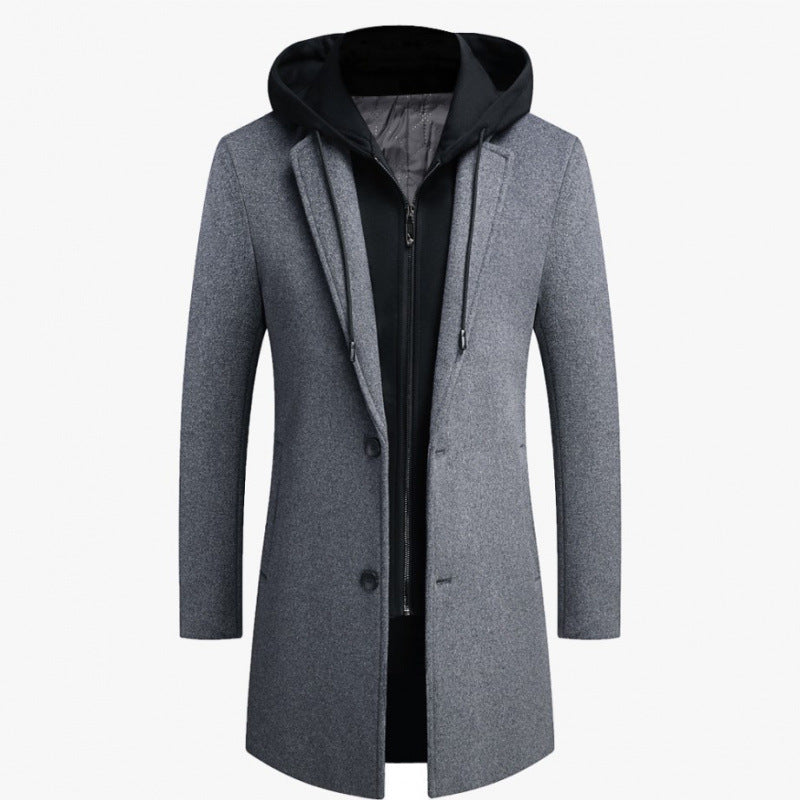 Stylish men's jacket with removable hood and quilted lining Lune London