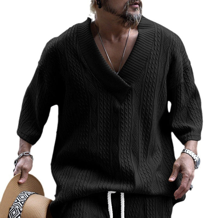 Lune London Casual Knit Pullover for Men with V Neck