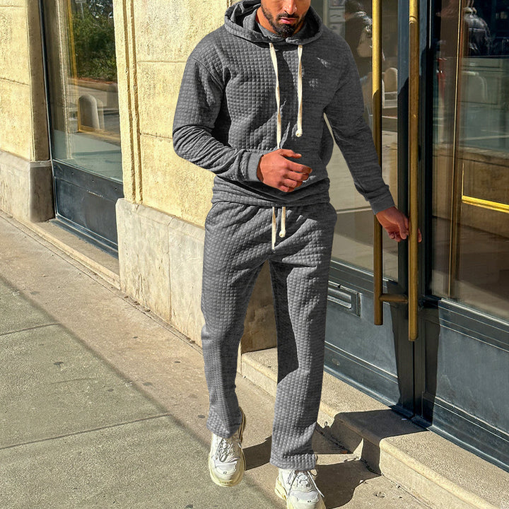 Men's Fleece Sports Set with Modern Structured Design and Practical Hood Lune London