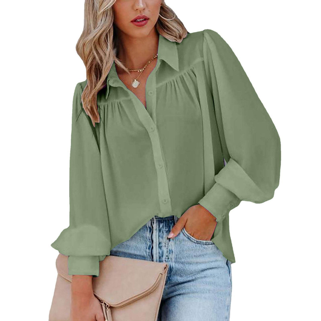 Blouse woman with voluminous sleeves and elegant ruffle details Lune London
