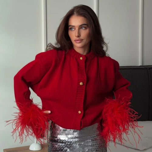 Veste en tricot tendance pour femmes avec franges Lune London