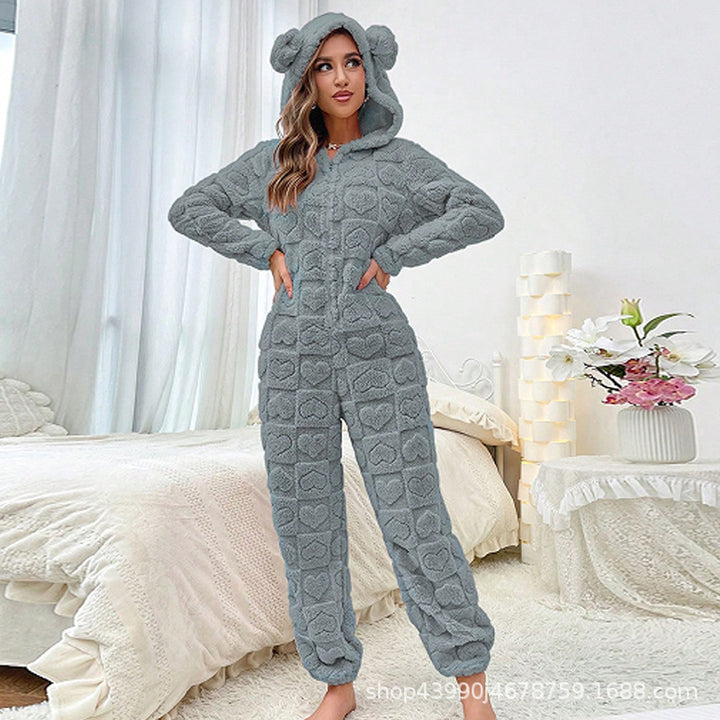 Ladies Comfortable Fleece Pants with Hood Lune London