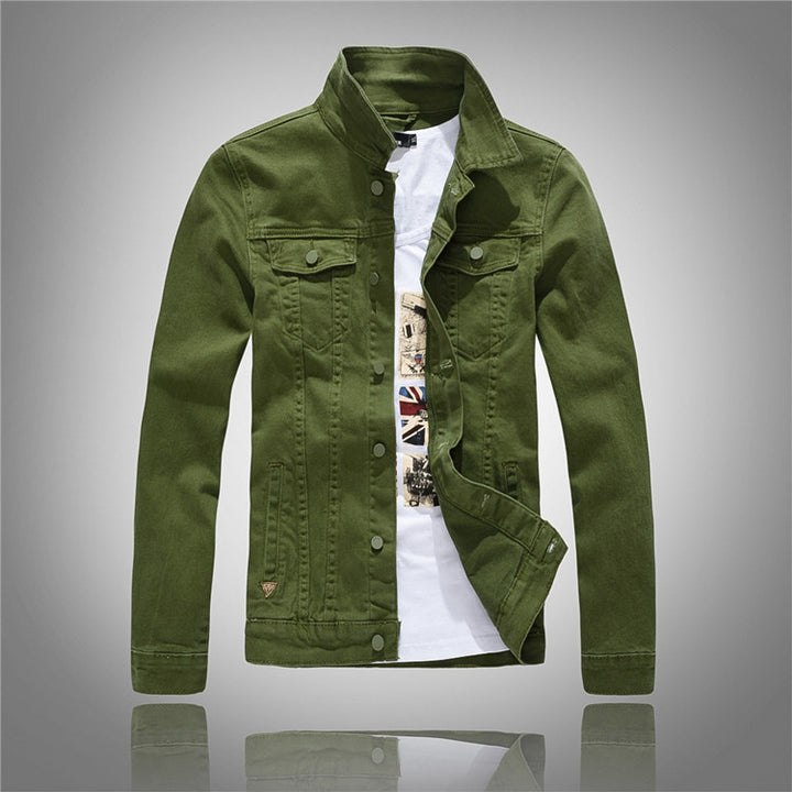Stylish denim jacket for men with modern high collar and practical pockets Lune London