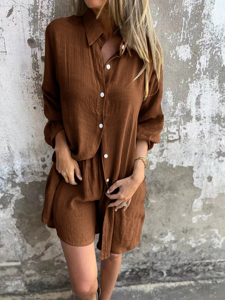 Oversized shirt dress for women with button closure and turtleneck Lune London