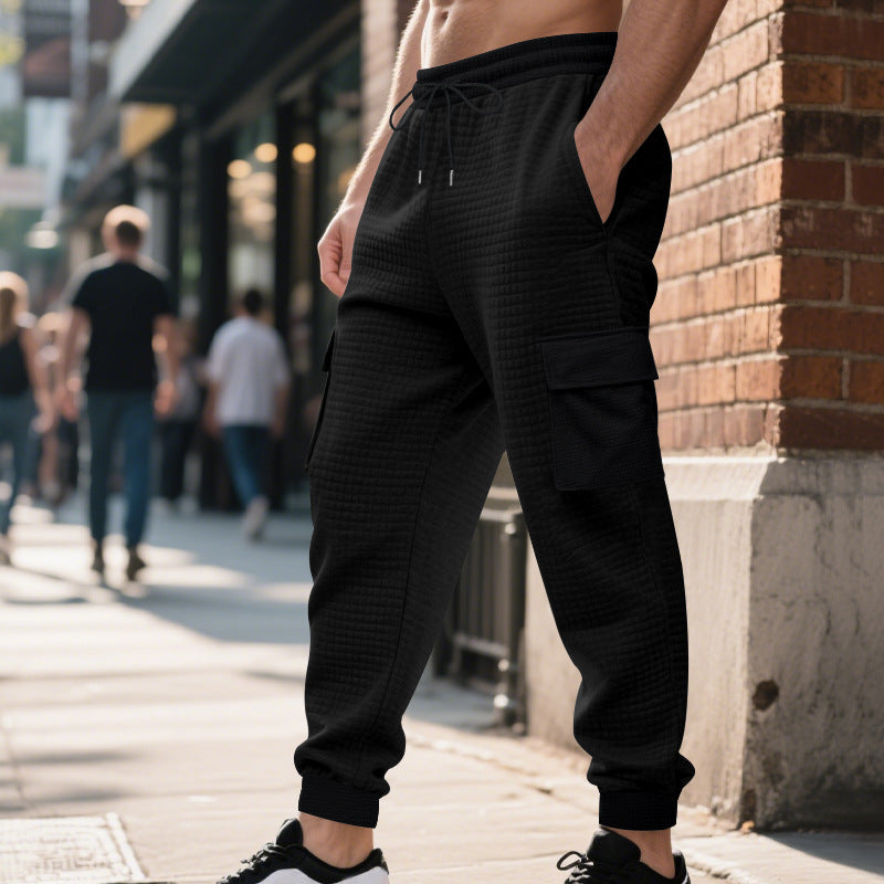 Men's cargo sweatpants with practical modern pockets and elastic waistband Lune London