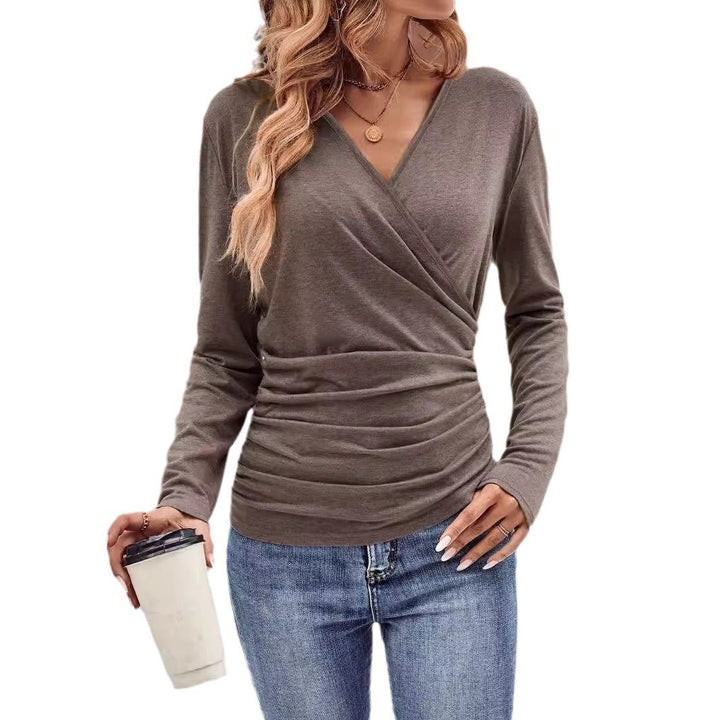 Women's Wrap Top Made of Soft Jersey with Figure-Hugging Cut Lune London