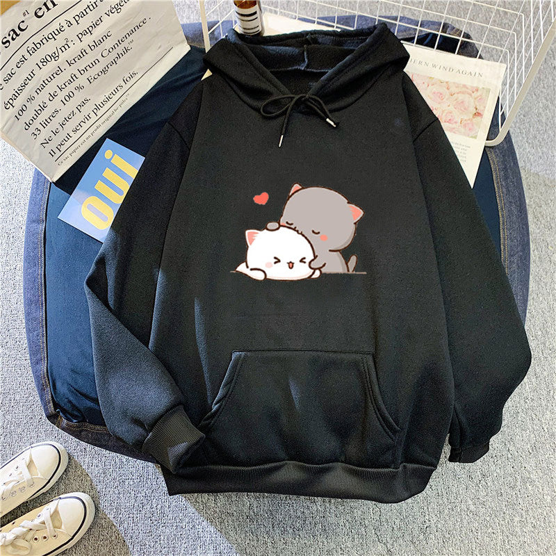 Women's hoodie with playful cat motif and comfortable fit Chic & Stil