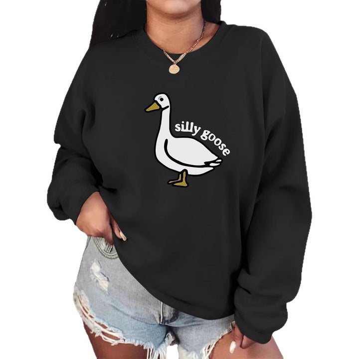 Sweatshirt pour femme avec motif de canard ludique et coupe décontractée Chic & Stil