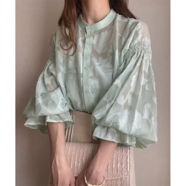 Women Embroidered Floral Transparent Blouse Lune London