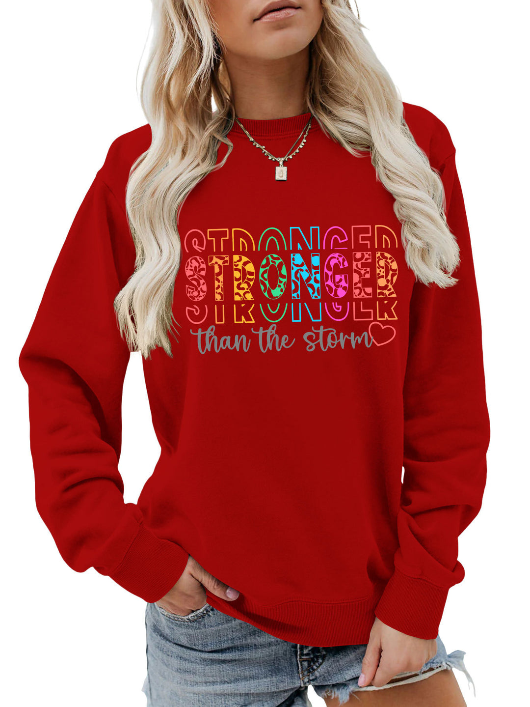 Sweat-shirt pour femmes avec lettrage motivant et coupe décontractée Chic & Stil