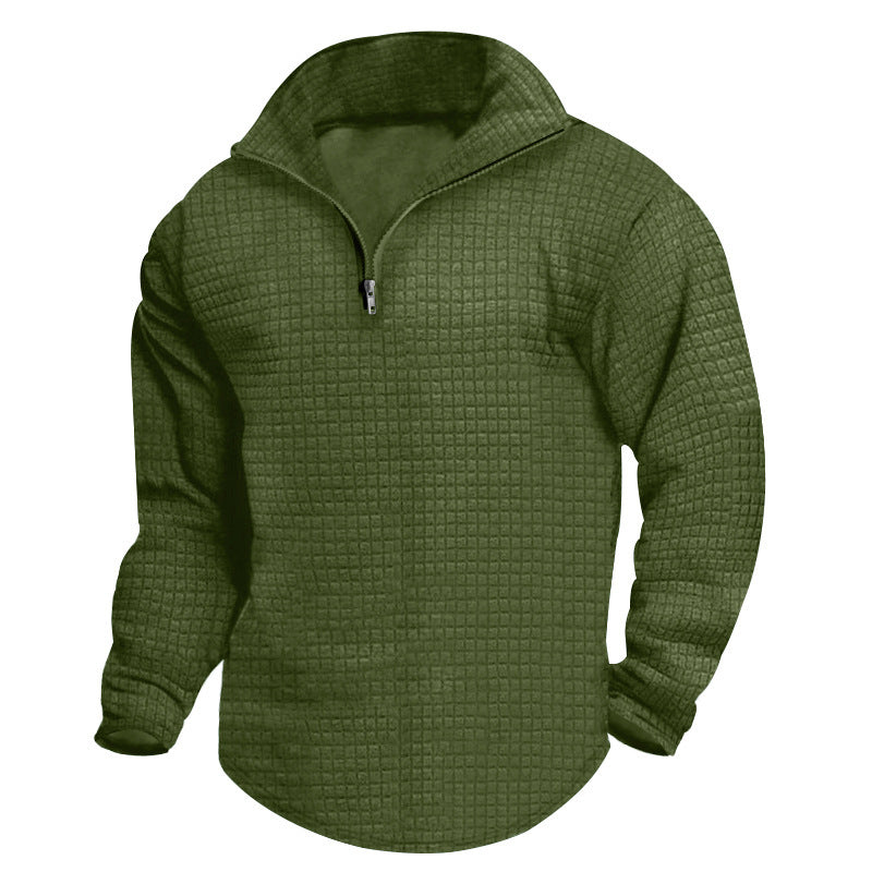 Men's High-Quality Fleece Sweater with Stand-Up Collar and Zipper Lune London