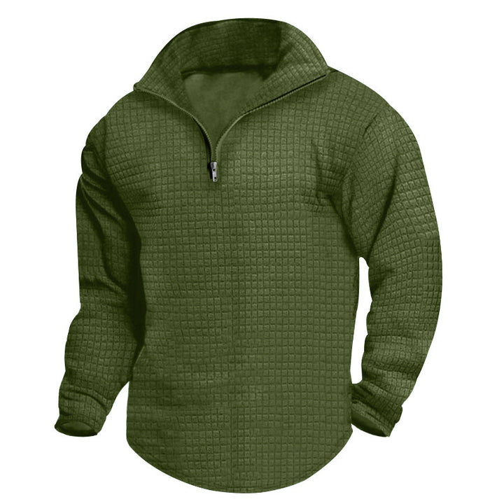 Men's High-Quality Fleece Sweater with Stand-Up Collar and Zipper Lune London