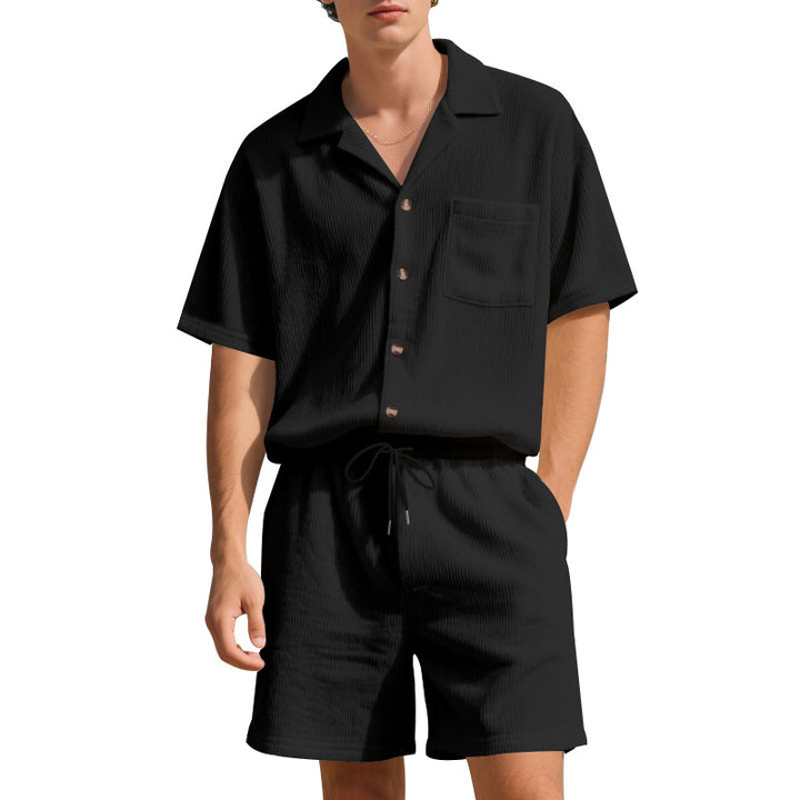 Casual men's set with cropped top and elastic shorts Lune London