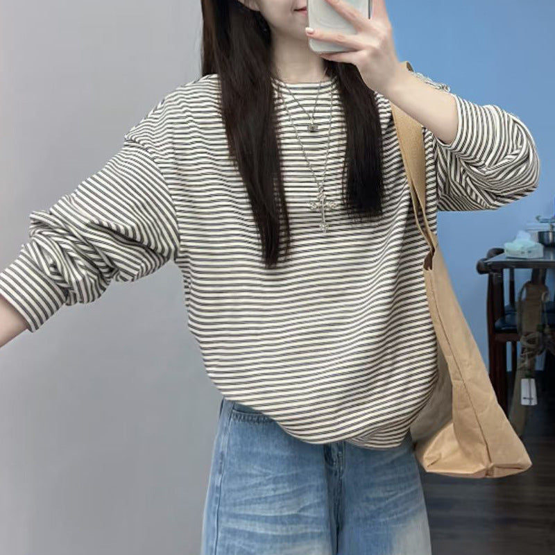 Women's Casual Stripe Long Sleeve Shirt Chic & Stil