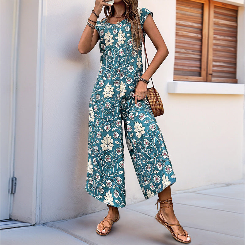 Women’s Jumpsuit with Floral Pattern and Practical Pockets Chic und Stil