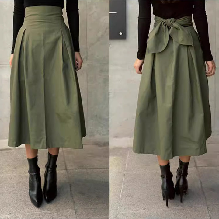 Roc A-line dress for women with high waist and pleats Lune London