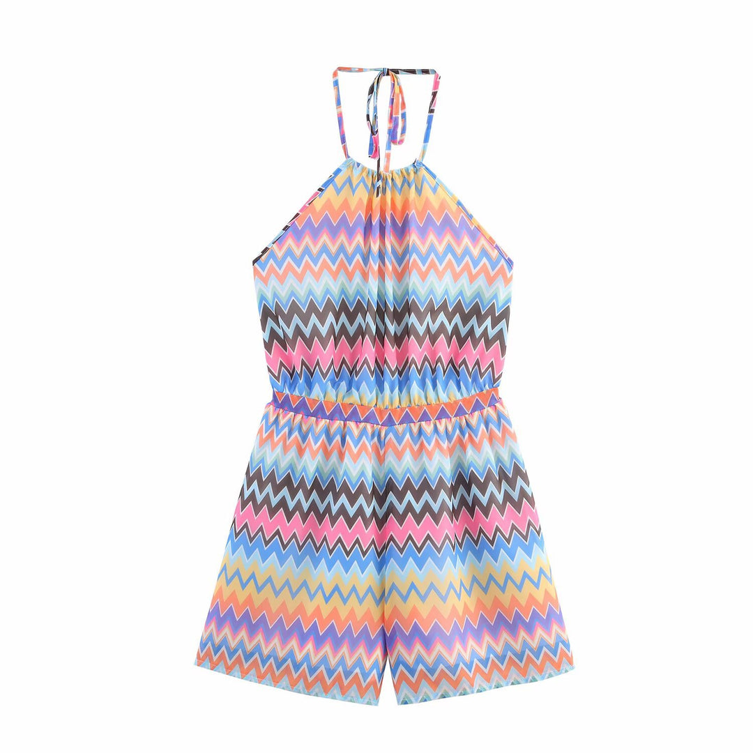 Women's bodysuit with a refined zigzag pattern and adjustable straps Chic and Style