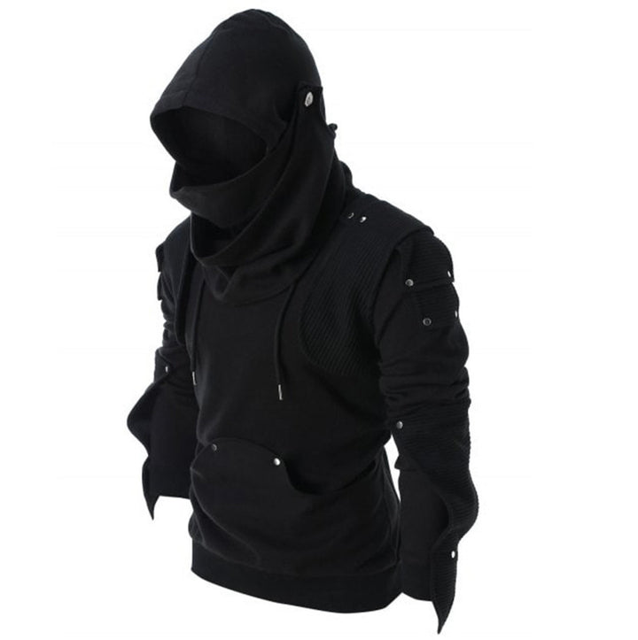 Hooded sweatshirt jacket for men with high collar and innovative details Lune London