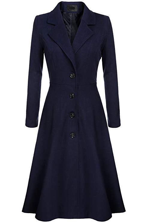 Women Elegant Wool Coat with Tailored Cut and Long Sleeves Lune London