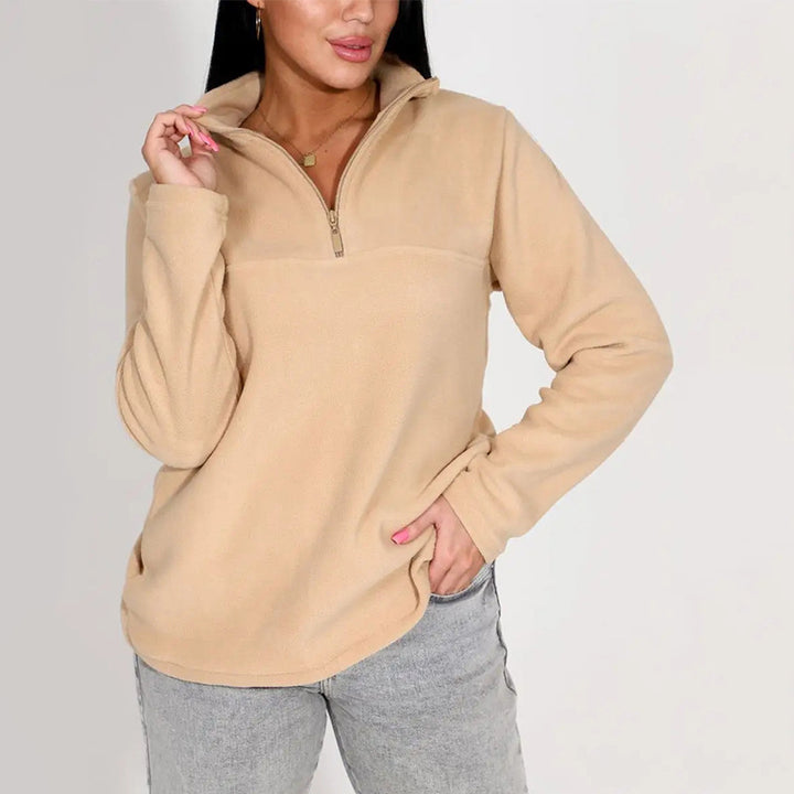 Ladies fleece sweater with high collar Lune London