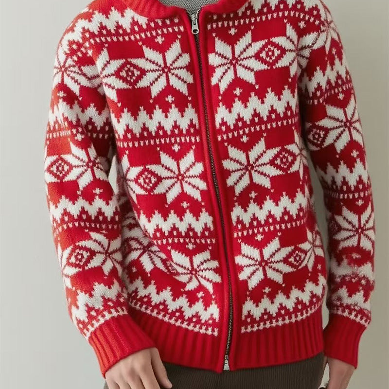 Women's knit jacket with traditional pattern Lune London