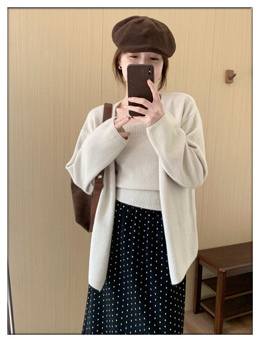Cardigan tricot décontracté pour femmes avec manches ouvertes et coupe confortable Chic & Stil