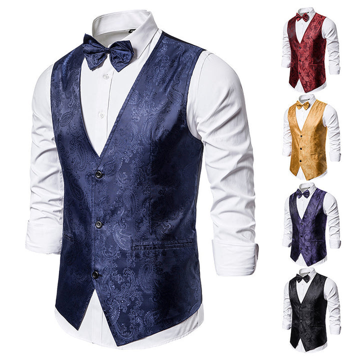 Elegant suit vest for men with a fine paisley pattern Lune London