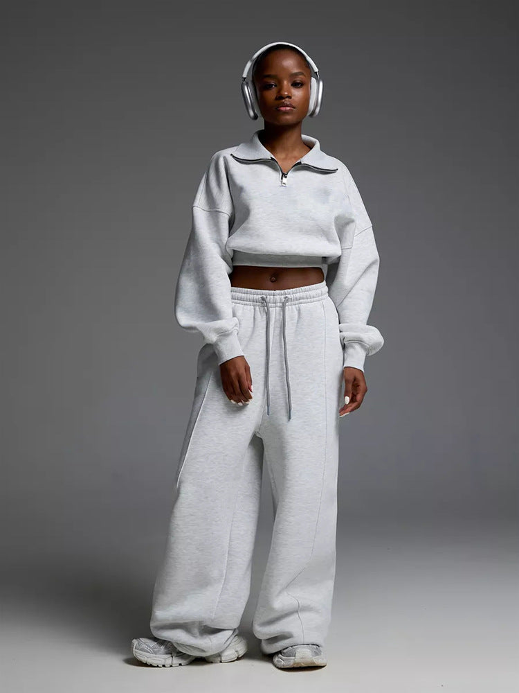 Casual oversized sweatshirt set for women with zipper Lune London