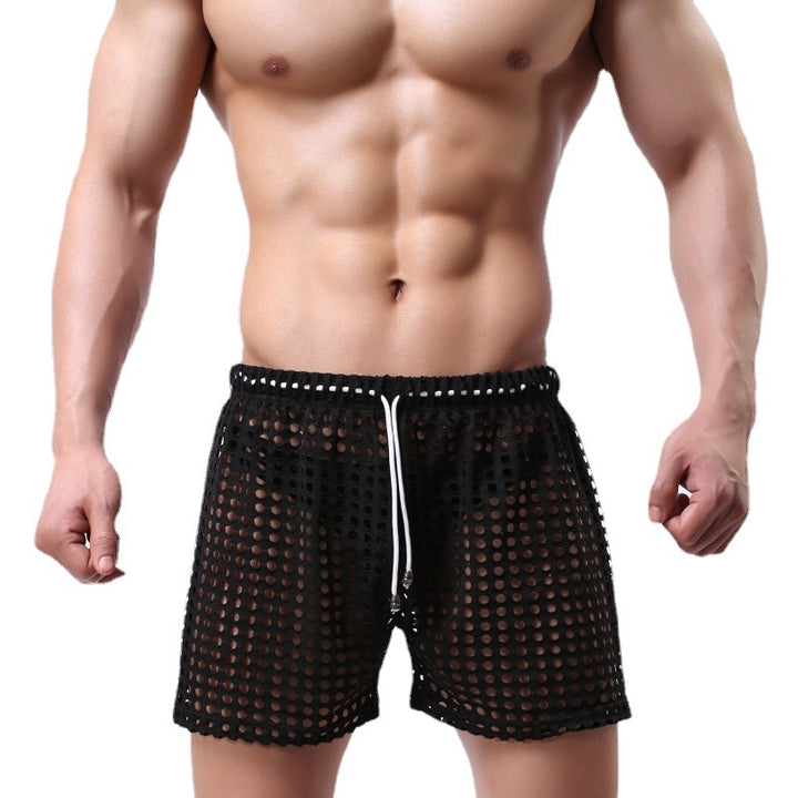 Shorts de bain et de natation pour hommes en matériau en maille respirant avec une taille élastique et un cordon de serrage Lune London
