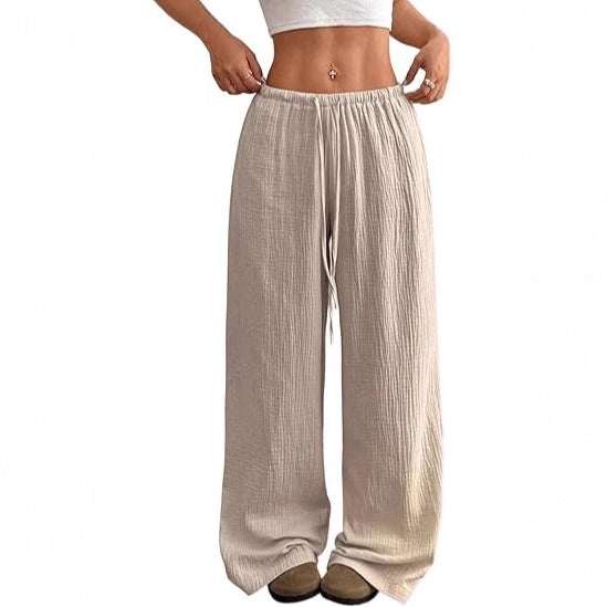 Pantalon d'été large et aéré pour femmes avec cordon de serrage Chic & Stil