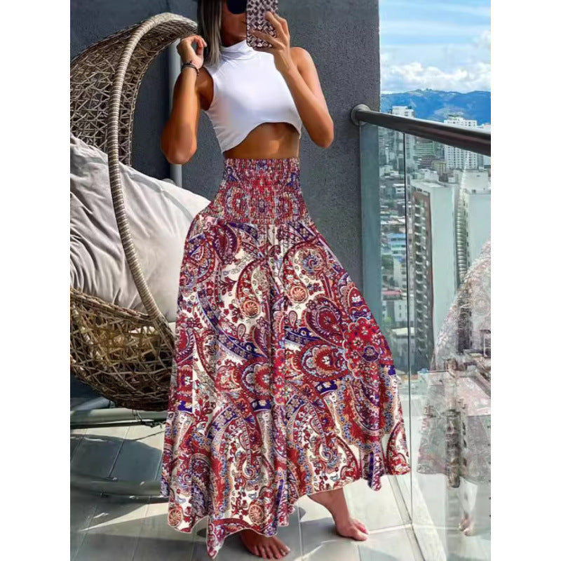 Lune London High Waist Bohemian Maxi Skirt for Women