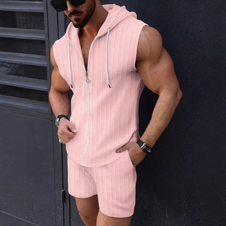 Men's sleeveless zip-up hoodie and shorts set Lune London