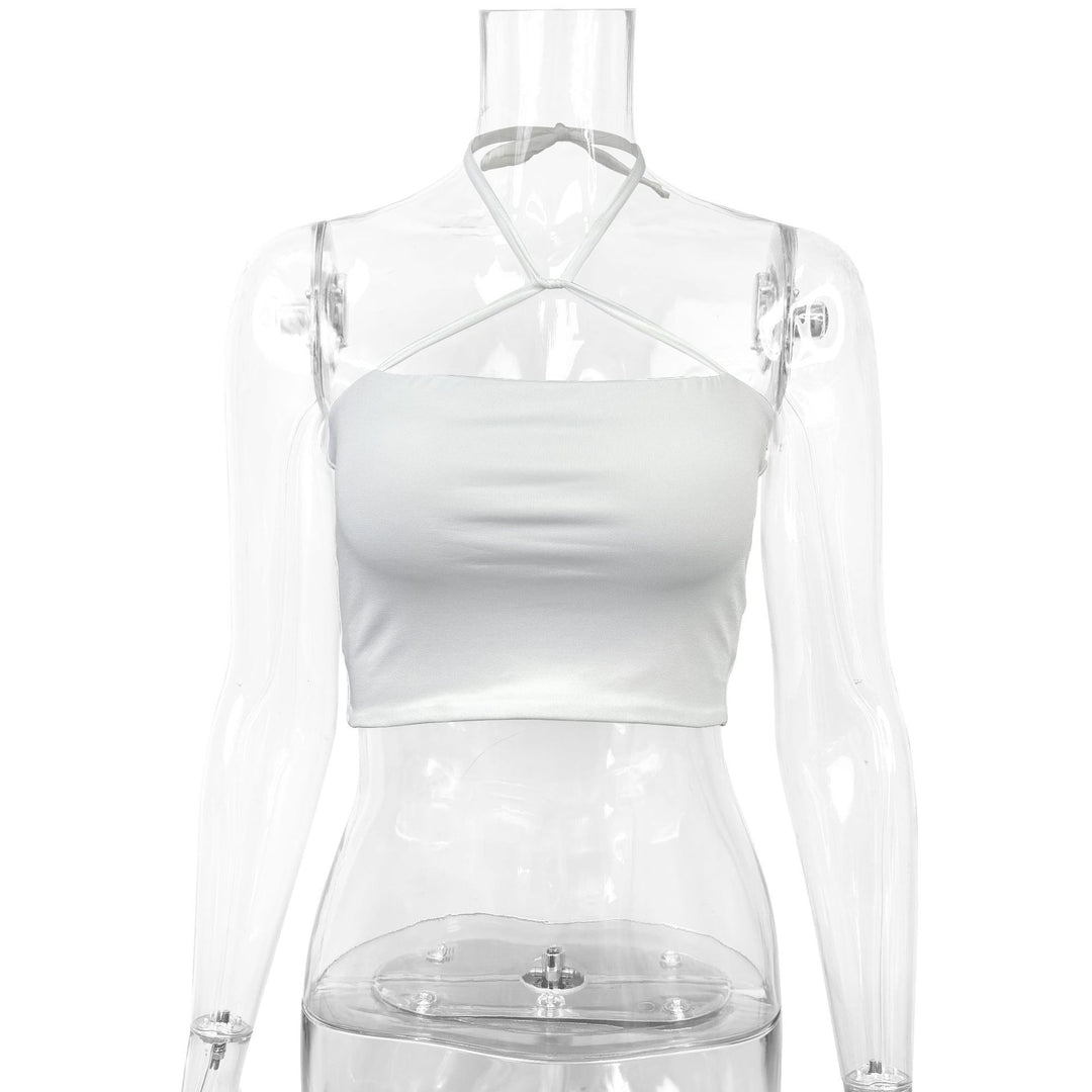 Women's crop top with crossed straps and fitted cut Lune London