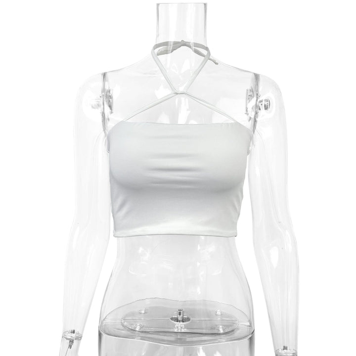 Women's crop top with crossed straps and fitted cut Lune London