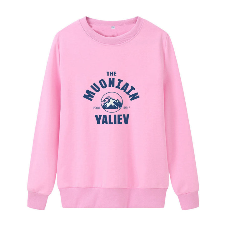 Women's cozy sweatshirt with front mountain motif Chic & Stil