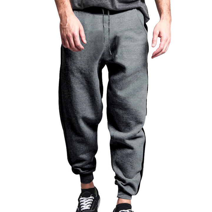 Sporty men's jogger pants with contrasting side stripes and an elastic waistband Lune London
