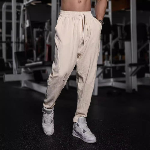 Light casual pants for men with elastic waist and practical side pockets Lune London