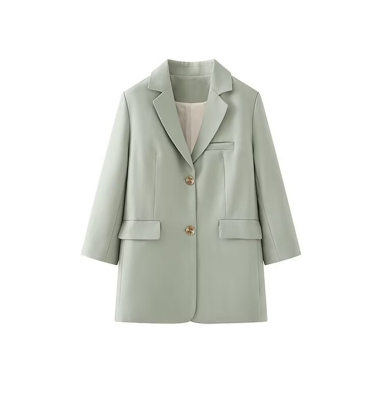 Veste blazer femme à la mode avec patte de boutonnage élégante et deux poches pratiques Chic & Stil