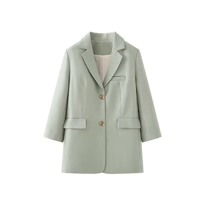 Veste blazer femme à la mode avec patte de boutonnage élégante et deux poches pratiques Chic & Stil