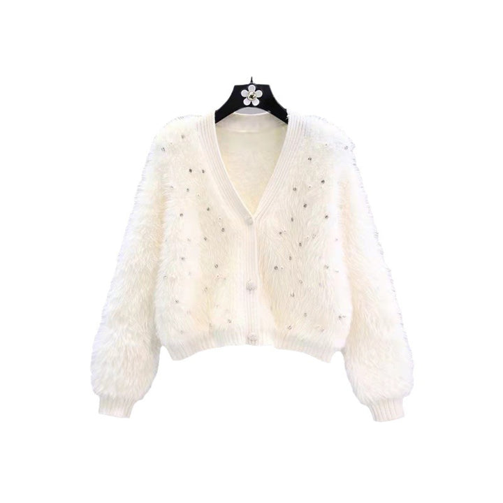 Cardigan Fluffy Femme avec Détails Étincelants et Coupe Moderne Chic & Stil