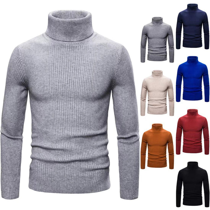 Men's ribbed turtleneck sweater in premium quality Lune London