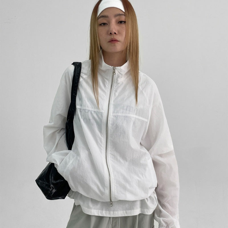 Veste coupe-vent légère pour femmes avec col haut Chic & Stil