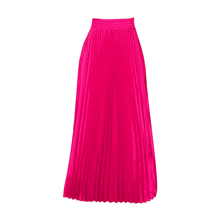 Pleated maxi skirt for women with elastic waist and elegant pleated draping Lune London