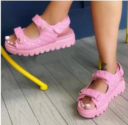 Platform sandals for ladies with ergonomic strap design and non-slip sole Lune London