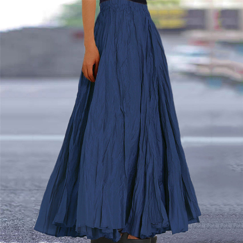 Long and flowing skirt for women with elastic waistband and modern texture Lune London